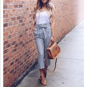 BRAND NEW! NEVER WORN! Grey & White Stripe Pants.